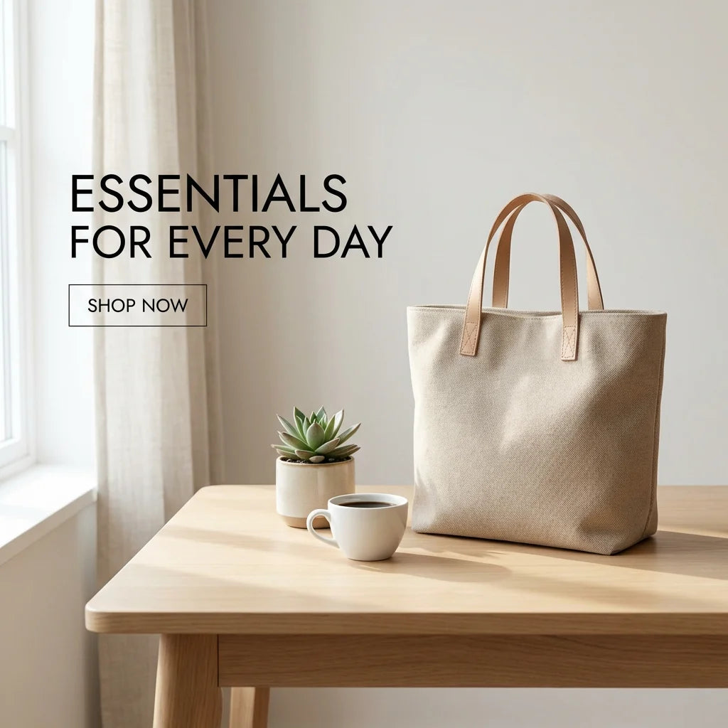 Minimalist Canvas Bag Store Hero Banner