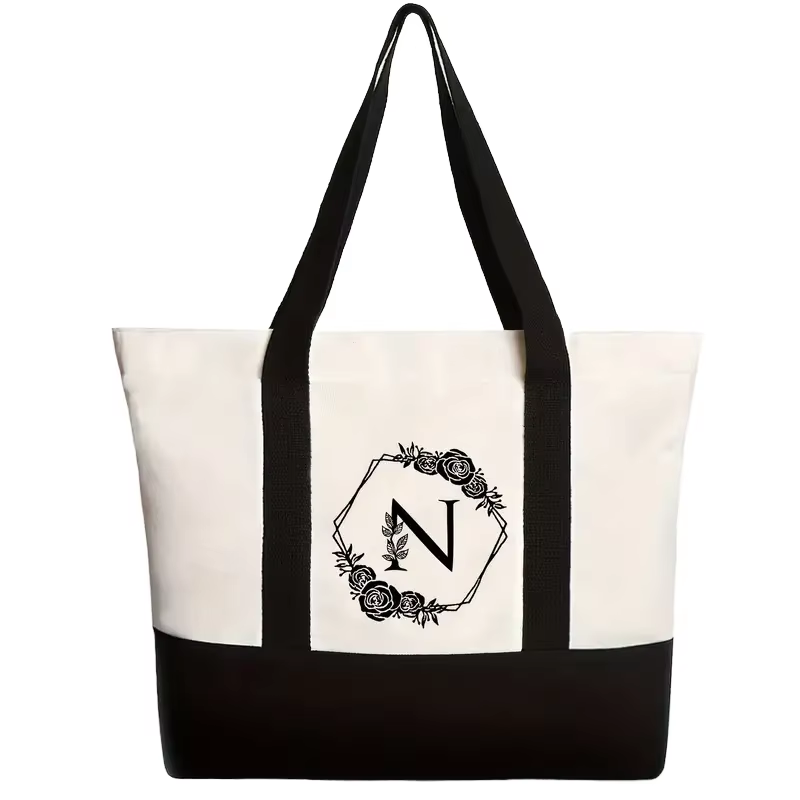 Personalized Monogram Canvas Tote Bag